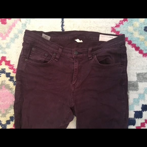 Rag & Bone Skinny Jeans Distressed Wine size  29 - Picture 8 of 8